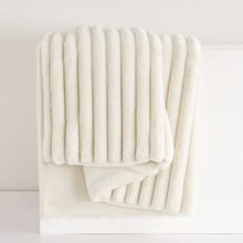 Chunky Embossed Faux Fur Throw